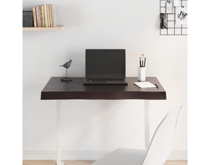 Sonata H Плот за маса тъмнокафяв 80x50x(2-6) см обработен масивен дъб