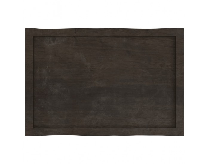 Sonata H Плот за маса тъмнокафяв 80x50x(2-6) см обработен масивен дъб
