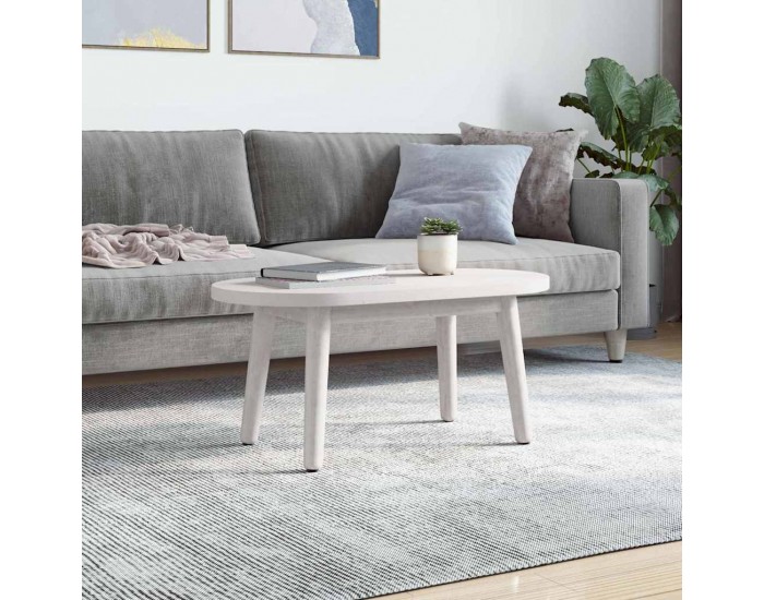 Sonata H Плот за маса, бял, 60x30x2,5 см, бор масив, овален