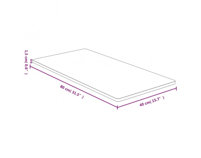 Sonata H Плот за маса 40x80x1,5 см бамбук