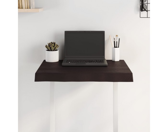 Sonata H Плот за маса тъмнокафяв 60x40x(2-6) см обработен масивен дъб