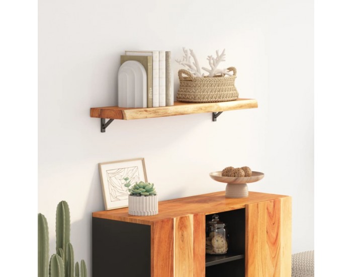Sonata H Стенен рафт, 80x30x2,5 см, правоъгълен, масив акация, жив ръб