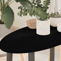 Sonata H Плот за маса, тъмнокафяв, 80x40x2 см, дъб масив, овална - Части за Маси