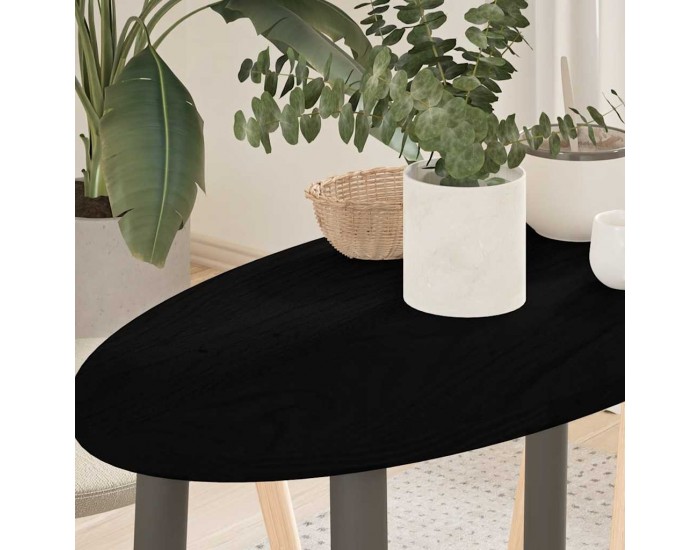 Sonata H Плот за маса, тъмнокафяв, 80x40x2 см, дъб масив, овална