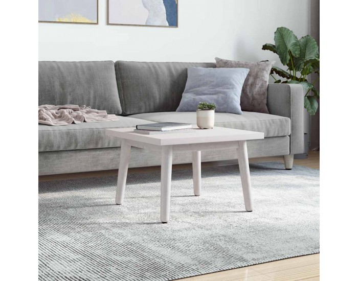 Sonata H Плот за маса, бял, 40x40x2,5 см, бор масив, квадратен