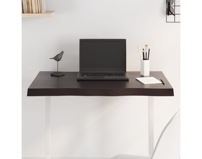 Sonata H Плот за маса тъмнокафяв 80x40x(2-4) см обработен масивен дъб