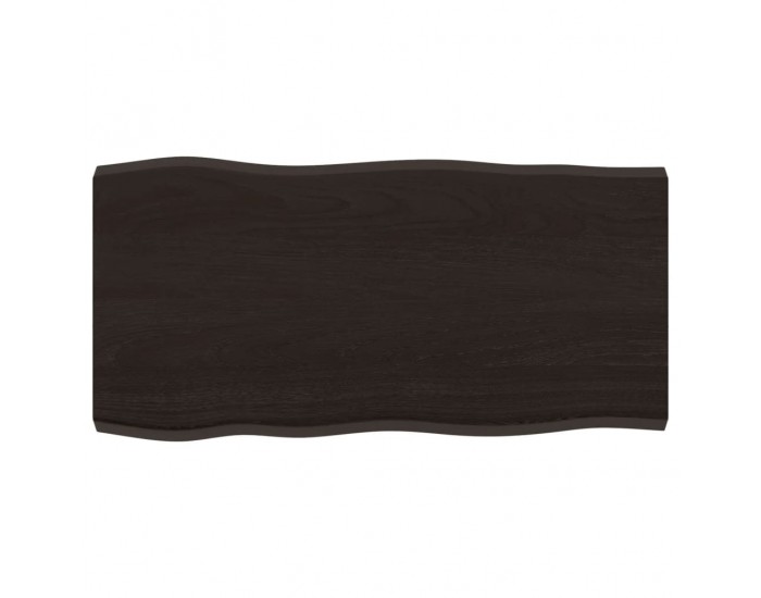Sonata H Плот за маса тъмнокафяв 80x40x(2-4) см обработен масивен дъб