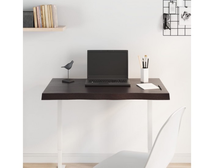 Sonata H Плот за маса тъмнокафяв 80x40x(2-4) см обработен масивен дъб