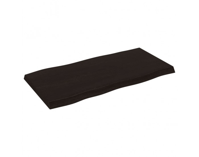 Sonata H Плот за маса тъмнокафяв 80x40x(2-4) см обработен масивен дъб
