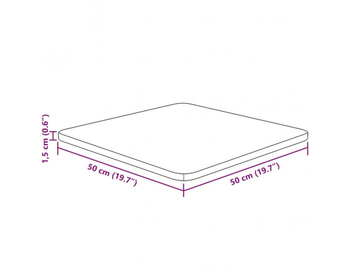 Sonata H Квадратен плот за маса, тъмнокафяв, 50x50x1,5 см, дъб масив