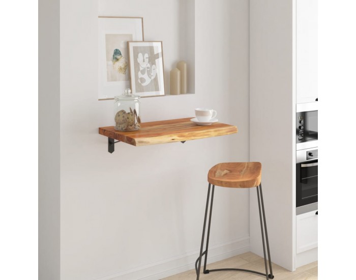Sonata H Стенен рафт, 60x40x2,5 см, правоъгълен, масив акация, жив ръб