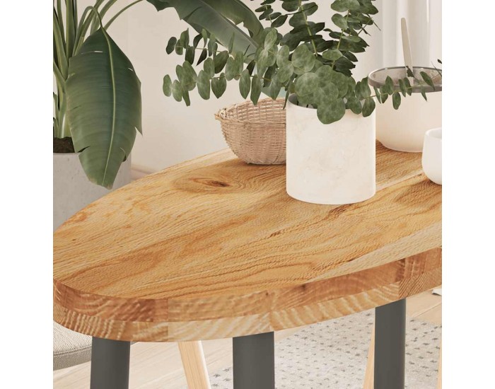 Sonata H Плот за маса, светлокафяв, 80x40x4 см, дъб масив, овална