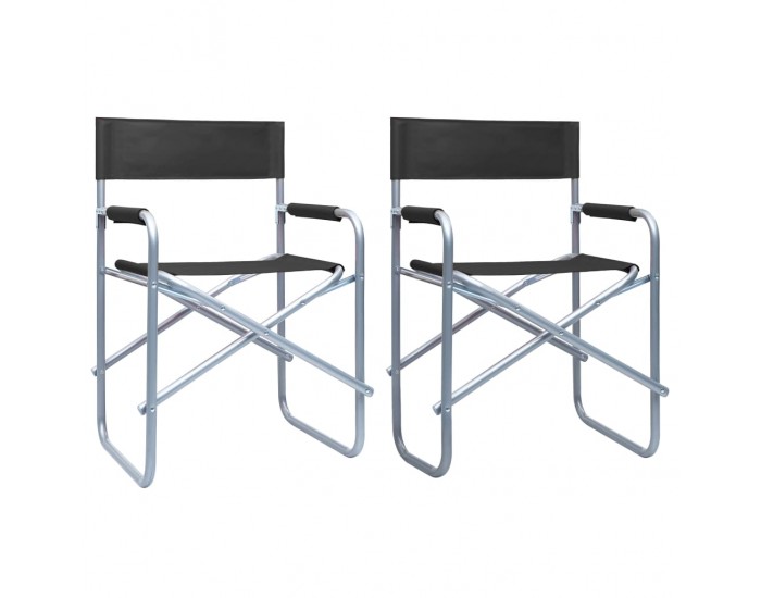Sonata H Режисьорски столове, 2 бр, стомана, черни