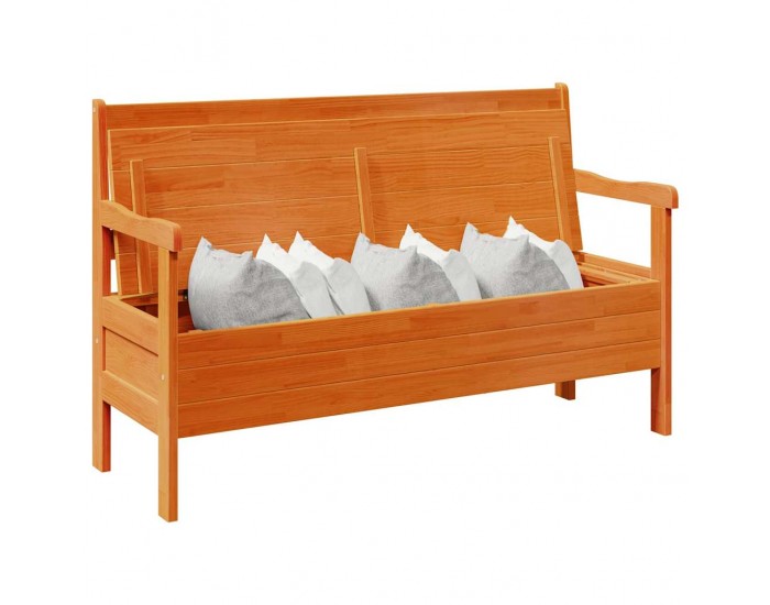 Sonata H Външна пейка Кафяво 119 x 76 x 44см Масивна борова дървесина