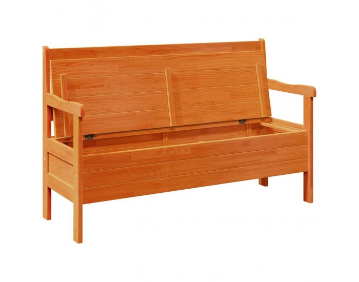 Sonata H Външна пейка Кафяво 119 x 76 x 44см Масивна борова дървесина