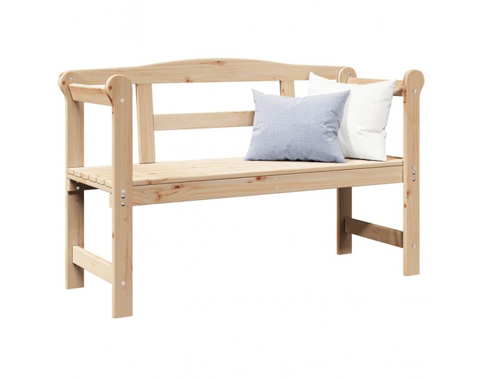 Sonata H Външна пейка Кафяво 119 x 76 x 44см Масивна борова дървесина