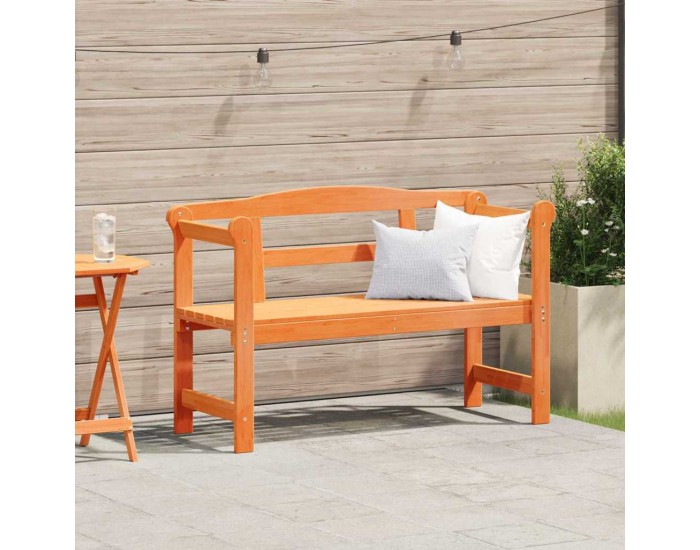 Sonata H Външна пейка Кафяво 119 x 76 x 44см Масивна борова дървесина