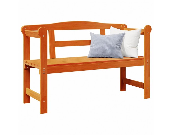 Sonata H Външна пейка Кафяво 119 x 76 x 44см Масивна борова дървесина