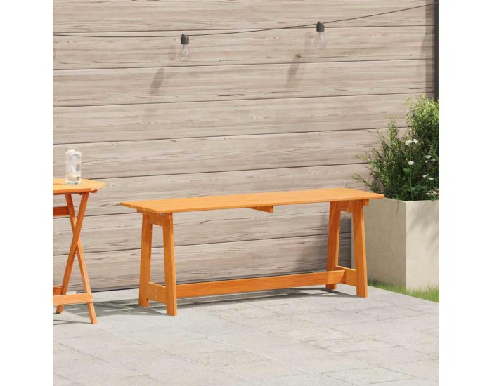 Sonata H Външна пейка Кафяво 119 x 35 x 47 см Масивна борова дървесина