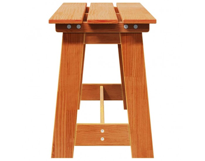 Sonata H Външна пейка Кафяво 119 x 35 x 47 см Масивна борова дървесина