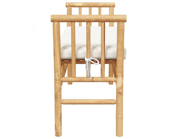 Sonata H Градинска пейка с възглавница Кафяво 110 x 38 x 65 см бамбук