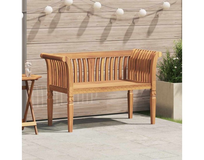 Sonata H Градинска пейка Кафяво 127.5 x 52 x 80 см Тиково дърво масив