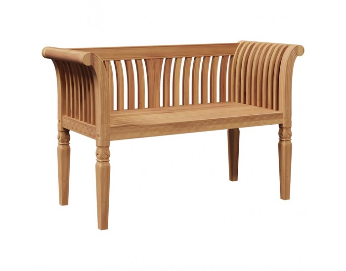 Sonata H Градинска пейка Кафяво 127.5 x 52 x 80 см Тиково дърво масив