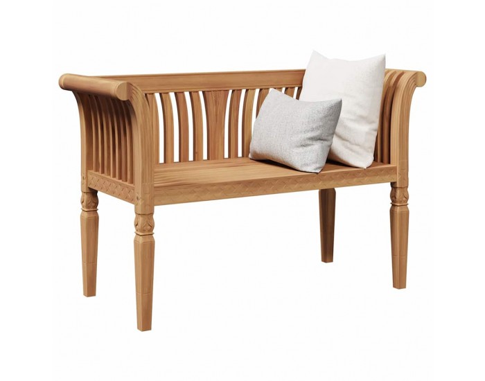 Sonata H Градинска пейка Кафяво 127.5 x 52 x 80 см Тиково дърво масив