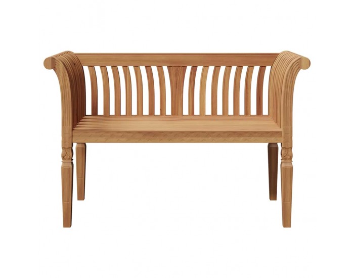 Sonata H Градинска пейка Кафяво 127.5 x 52 x 80 см Тиково дърво масив