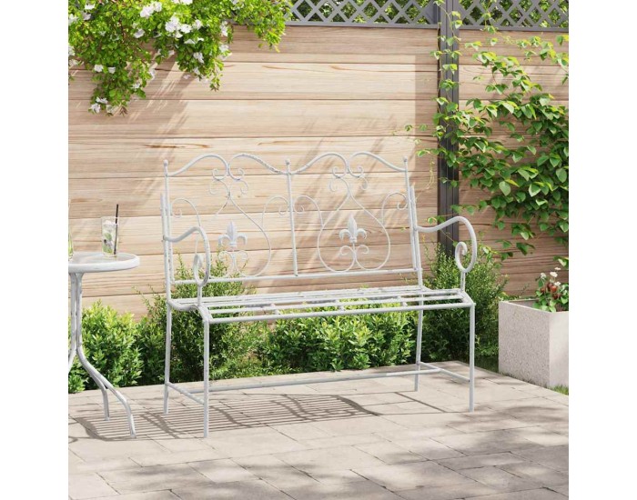 Sonata H Градинска пейка Бяло 104 x 54 x 93cm Стомана