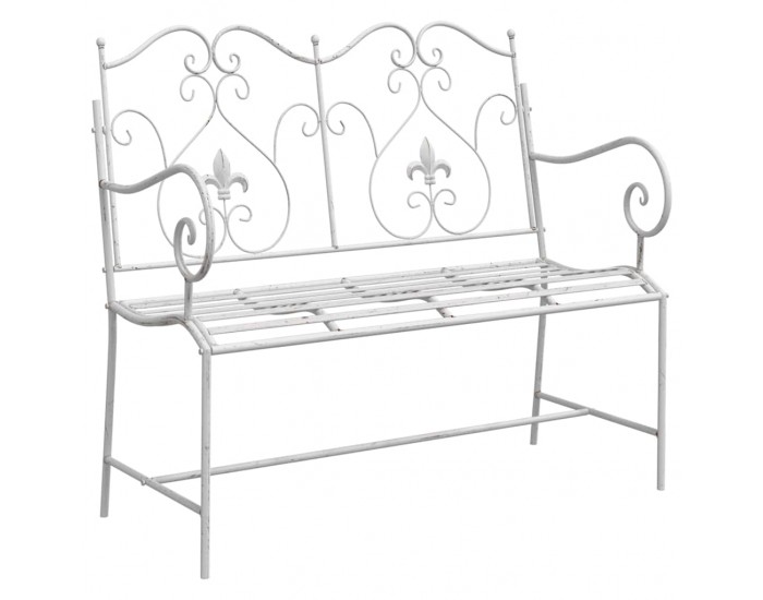 Sonata H Градинска пейка Бяло 104 x 54 x 93cm Стомана
