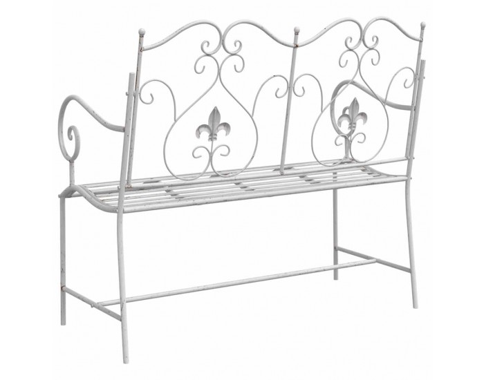 Sonata H Градинска пейка Бяло 104 x 54 x 93cm Стомана