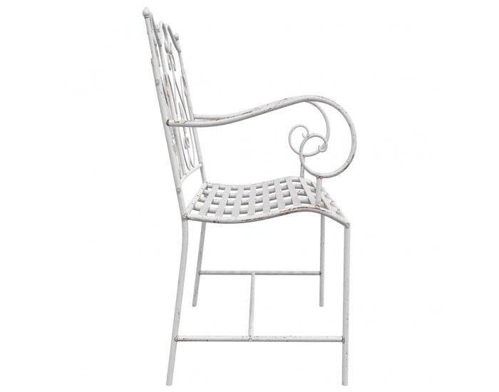 Sonata H Градинска пейка Бяло 104 x 54 x 93cm Стомана