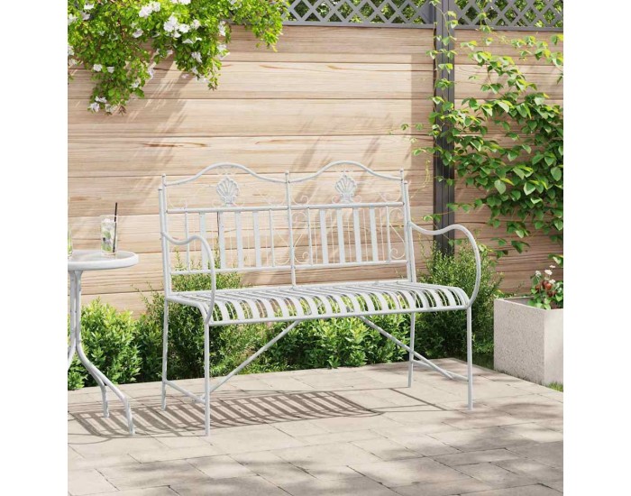 Sonata H Градинска пейка Бяло 104 x 54 x 93cm Стомана