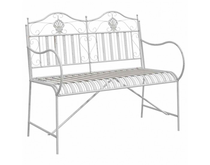 Sonata H Градинска пейка Бяло 104 x 54 x 93cm Стомана