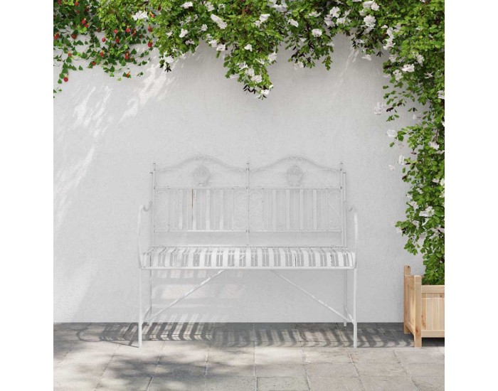 Sonata H Градинска пейка Бяло 104 x 54 x 93cm Стомана