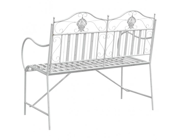 Sonata H Градинска пейка Бяло 104 x 54 x 93cm Стомана