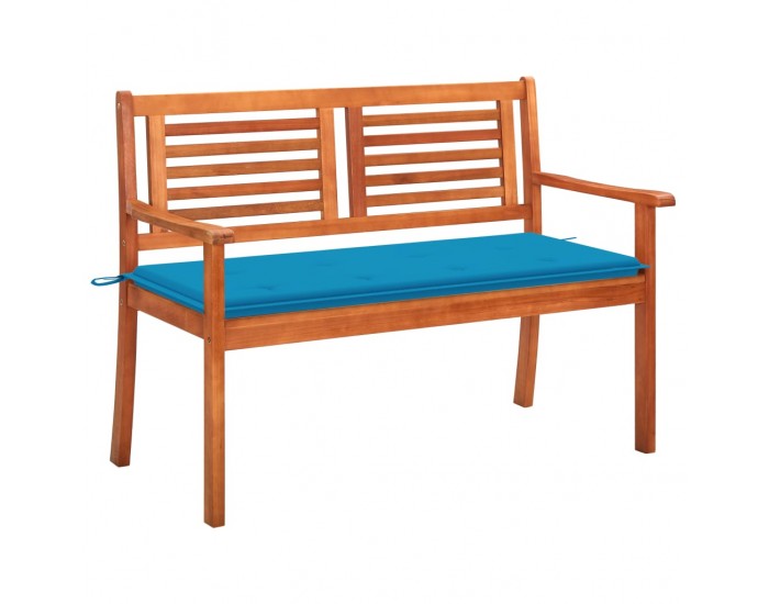 Sonata H 2-местна градинска пейка с възглавница, 120 cм, евкалипт масив