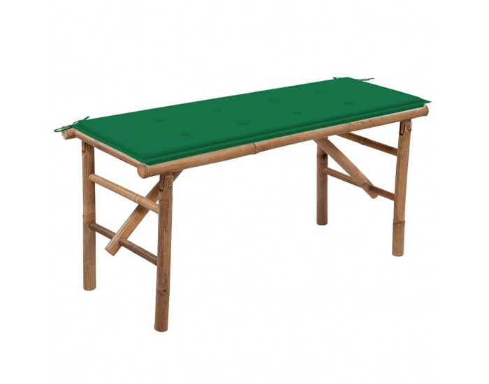 Sonata H Сгъваема градинска пейка с възглавница, 118 см, бамбук