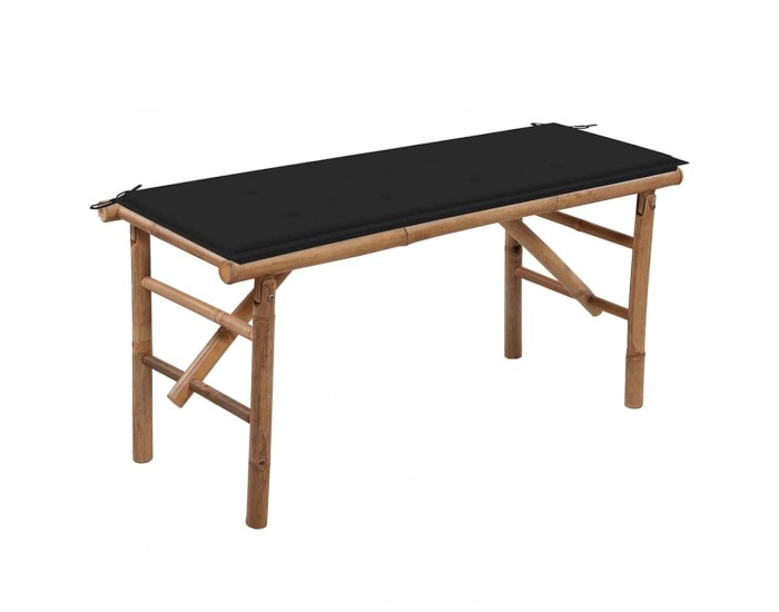 Sonata H Сгъваема градинска пейка с възглавница, 118 см, бамбук