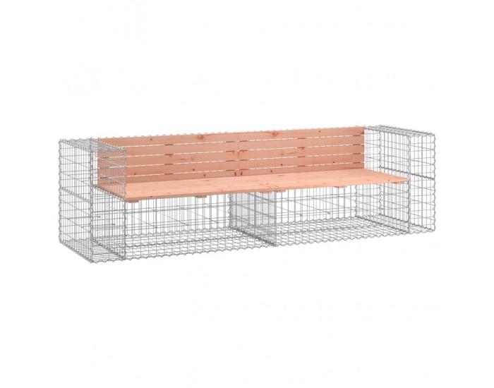 Sonata H Градинска пейка габион 244x71x65,5 см дугласко дърво масив