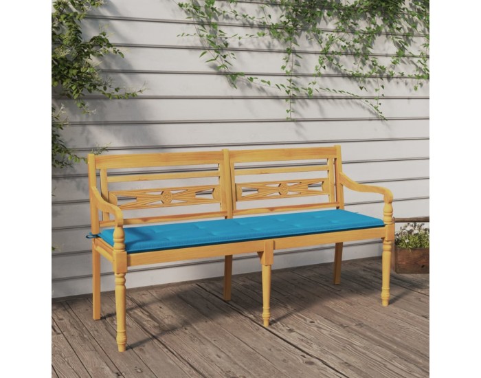 Sonata H Пейка Батавия с синя възглавница, 150 см, тик масив