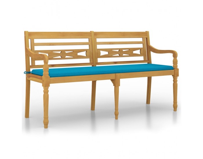 Sonata H Пейка Батавия с синя възглавница, 150 см, тик масив