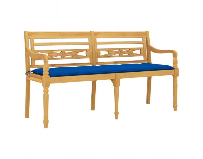 Sonata H Пейка Батавия с синя възглавница, 150 см, тик масив