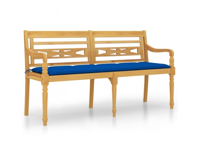 Sonata H Пейка Батавия с синя възглавница, 150 см, тик масив