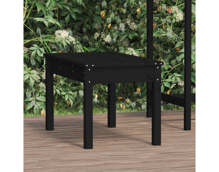 Sonata H Градинска пейка, черна, 80x44x45 см, борово дърво масив