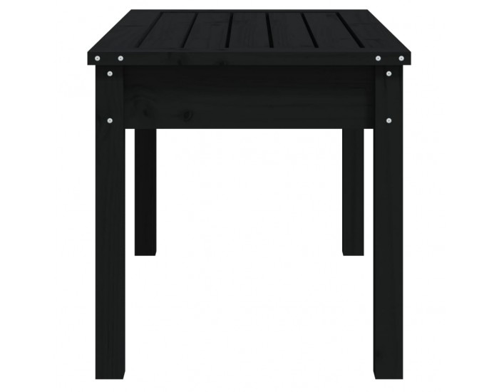 Sonata H Градинска пейка, черна, 80x44x45 см, борово дърво масив