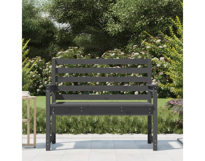 Sonata H Градинска пейка сива 109x48x91,5 см борово дърво масив