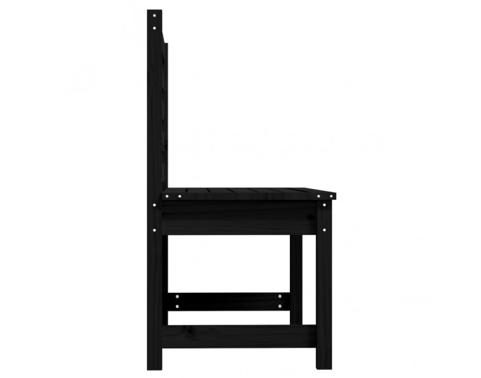 Sonata H Градинска пейка, черна, 109 см, борово дърво масив