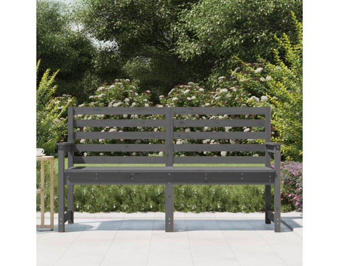 Sonata H Градинска пейка сива 159,5x48x91,5 см борово дърво масив